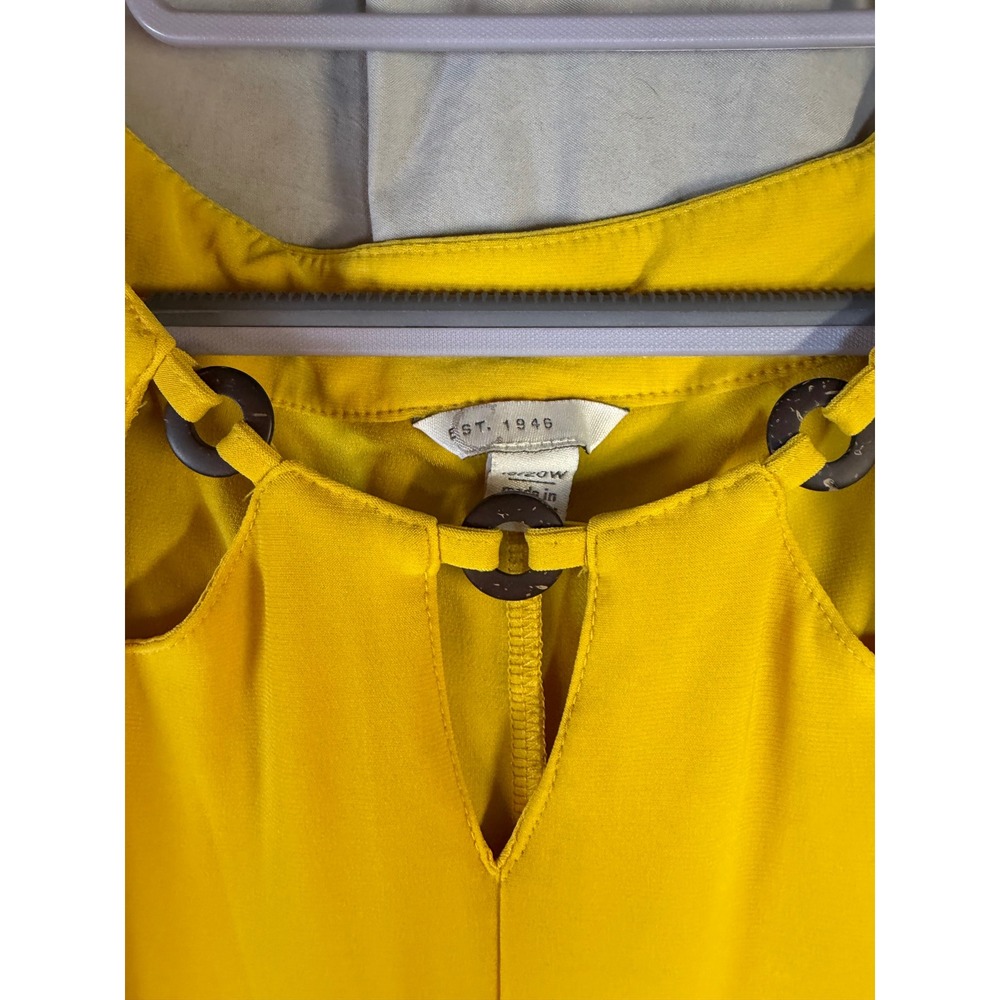 Est. 1946 Womens Mustard Yellow Keyhole Ring Detail Sleeveless Blouse 18/20W - Picture 3 of 6